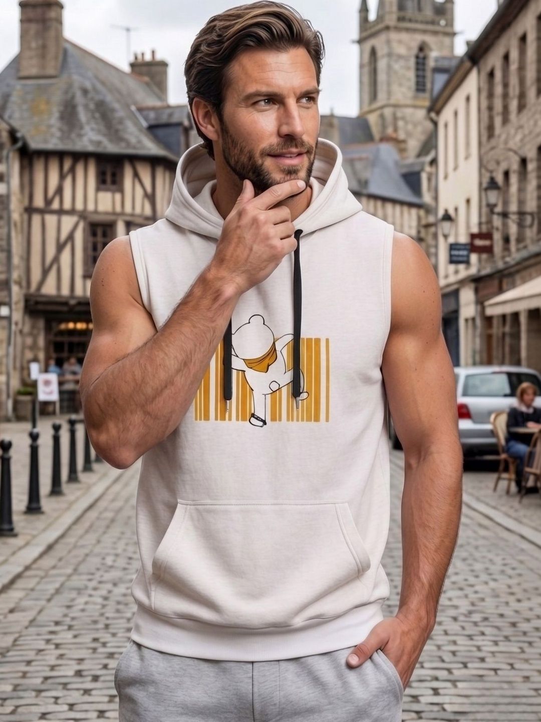 Looks United Printed Cotton Blend Gym Vest-picture-52