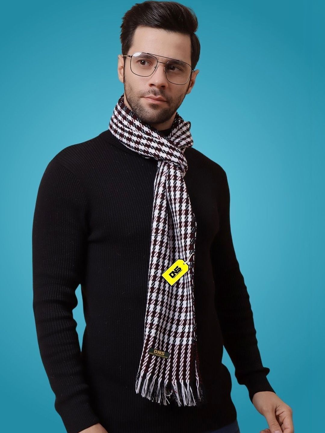 Daily Needs Shop Men Checked Merino Wool Mufflers-image-27