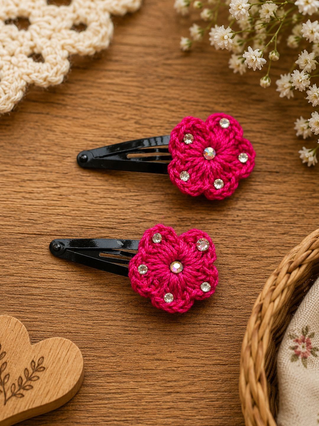 Woonie Girls Pink Set of 2 Embellished Tic Tac Hair Clip-image-28