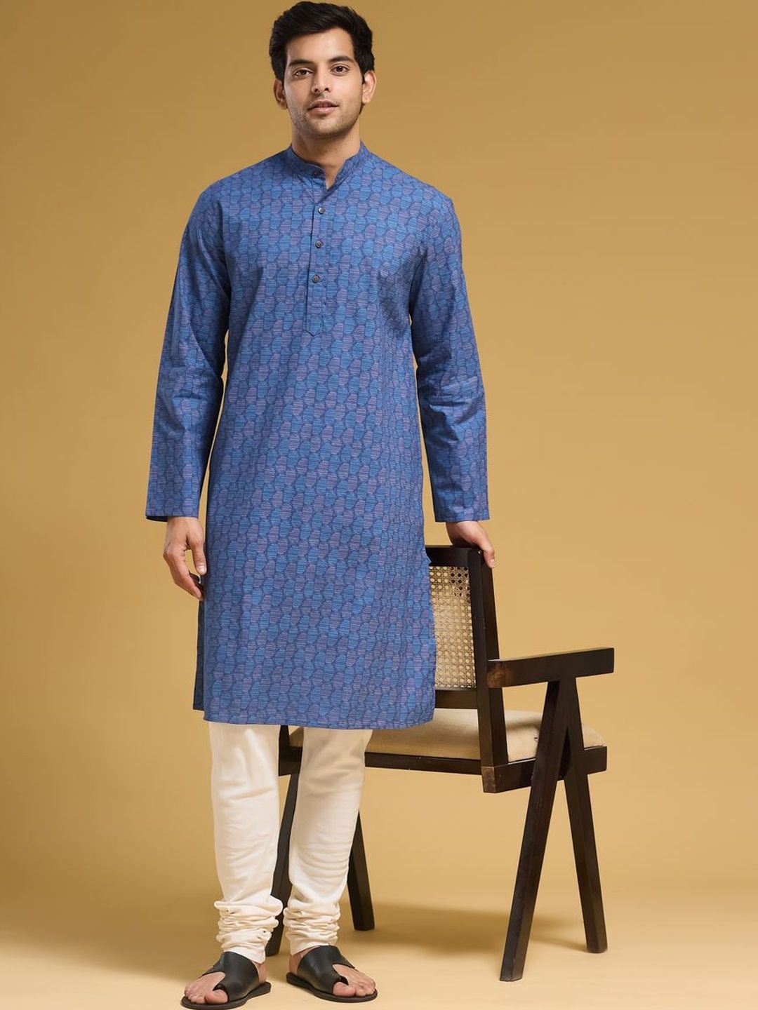 Fabindia Men Geometric Printed Kurta-picture-34