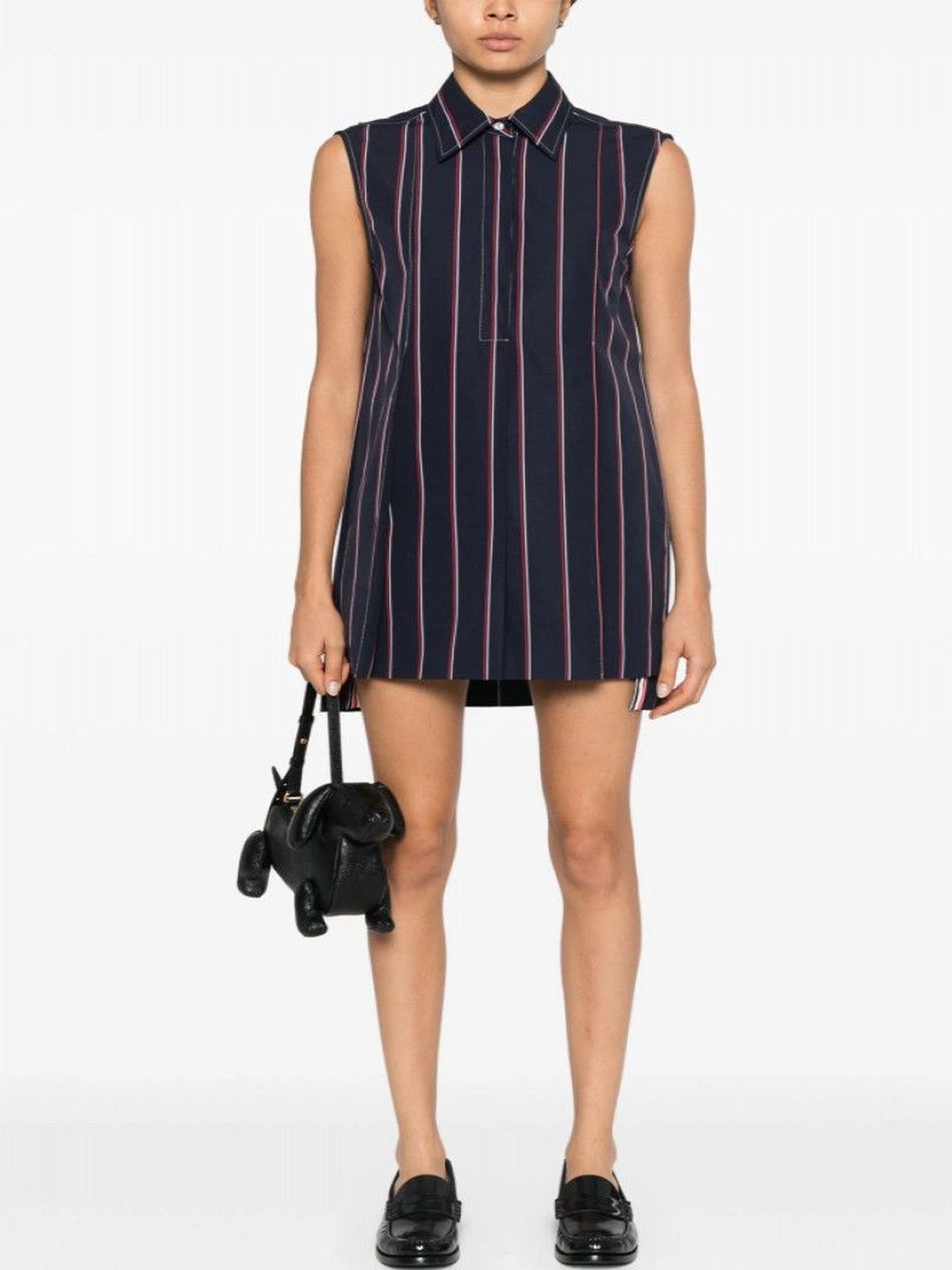Thom Browne Navy Blue Rwb-stripe Shirt Dress-picture-35