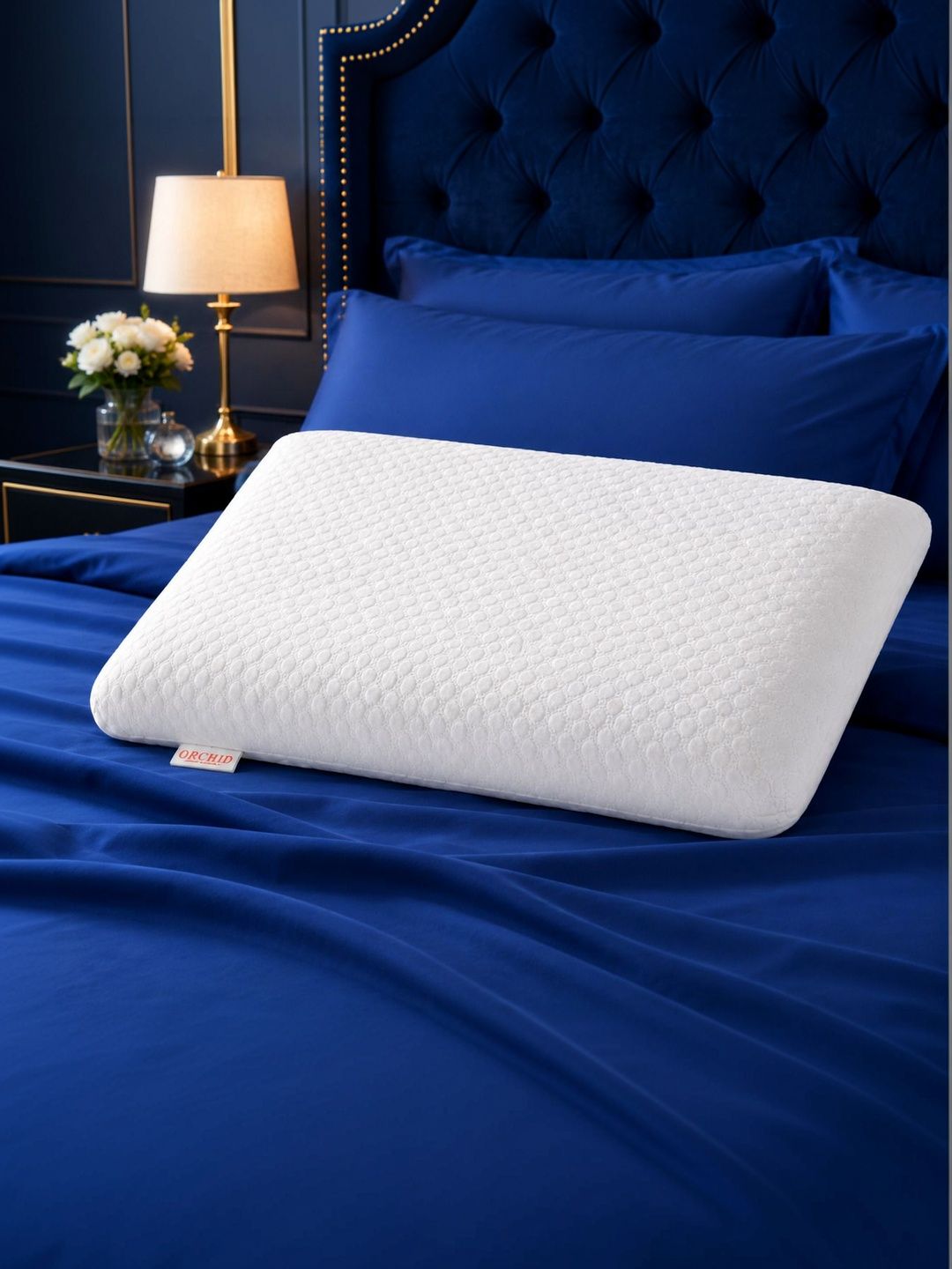 Orchid Pillows White Fibre Filled Cotton Breathable Sleep Pillow-image-13