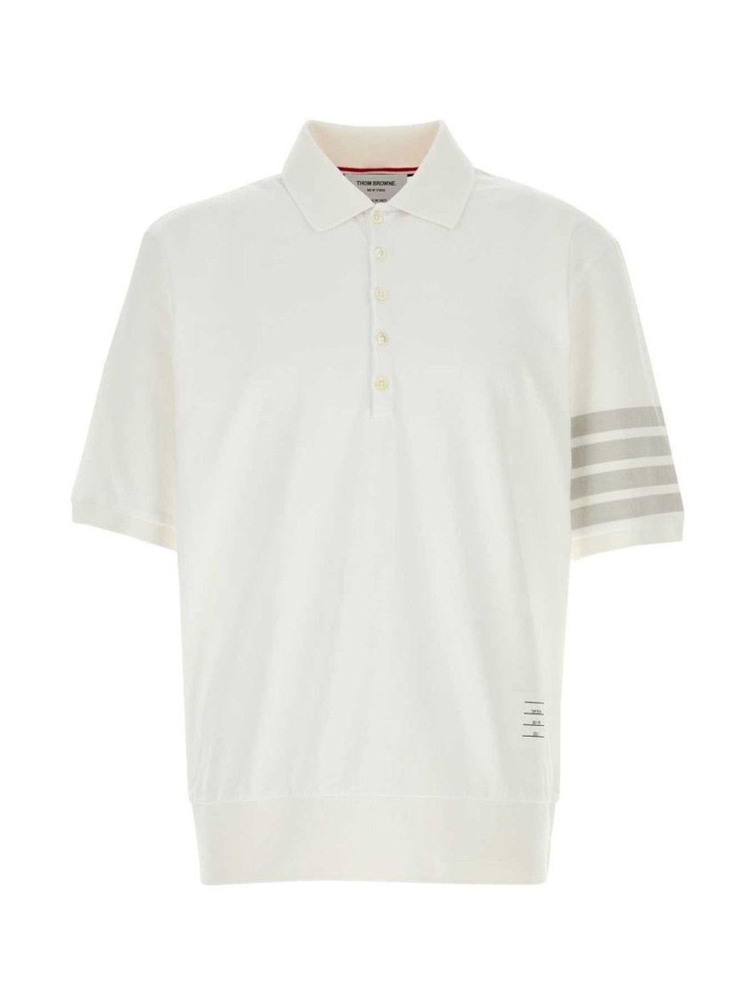 thom browne White Solid Shirt Collar Polo-picture-12