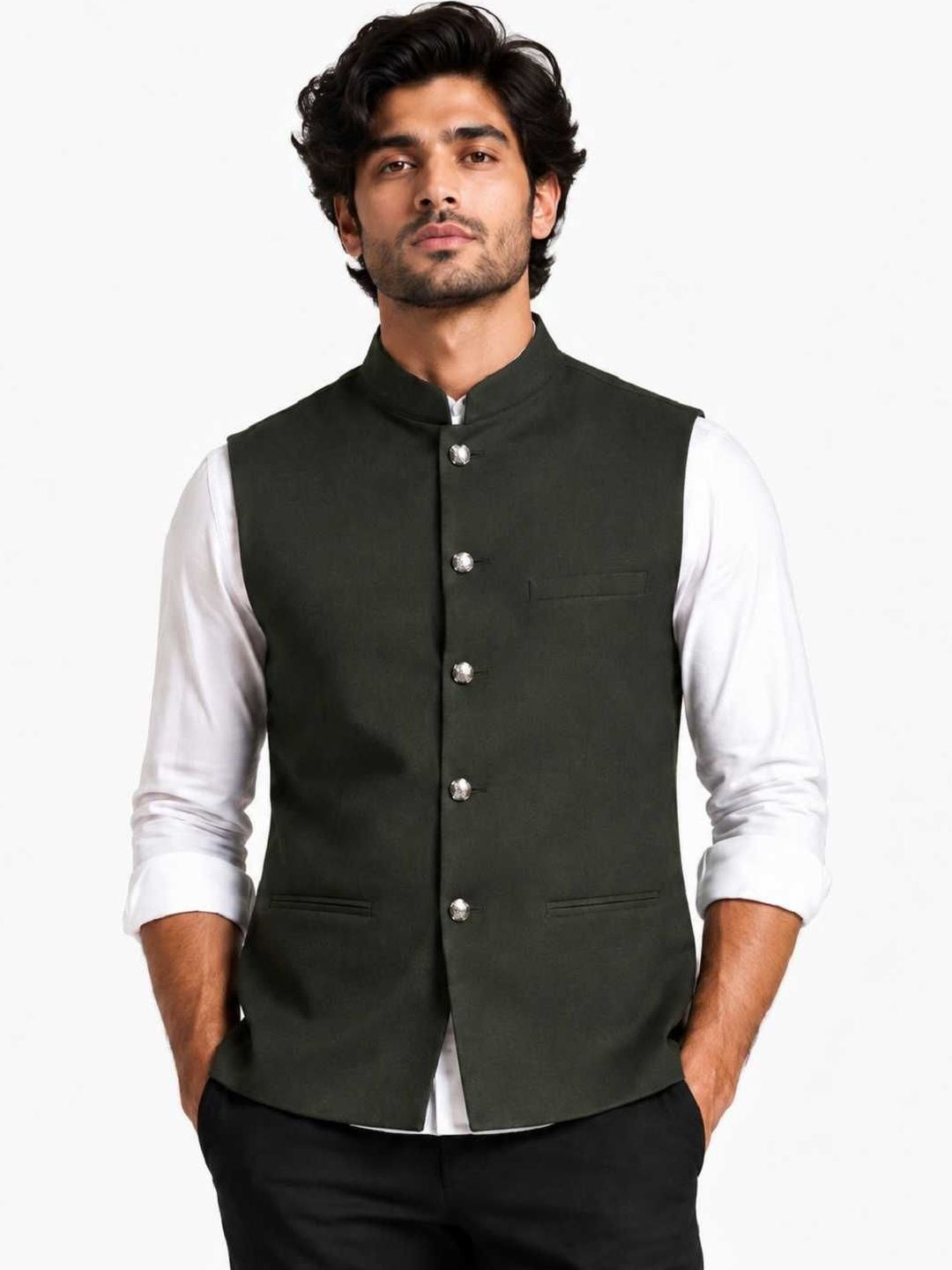 NATURE CRAFT Woven Nehru Jackets-picture-29