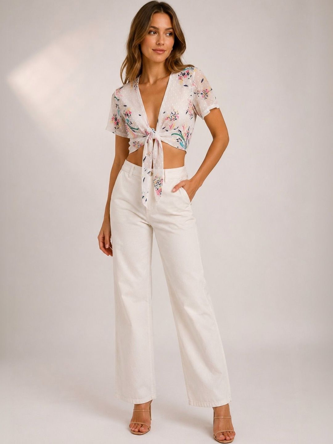 The Shimmer House Women Printed Crop Tie-Up Shrug-picture-28