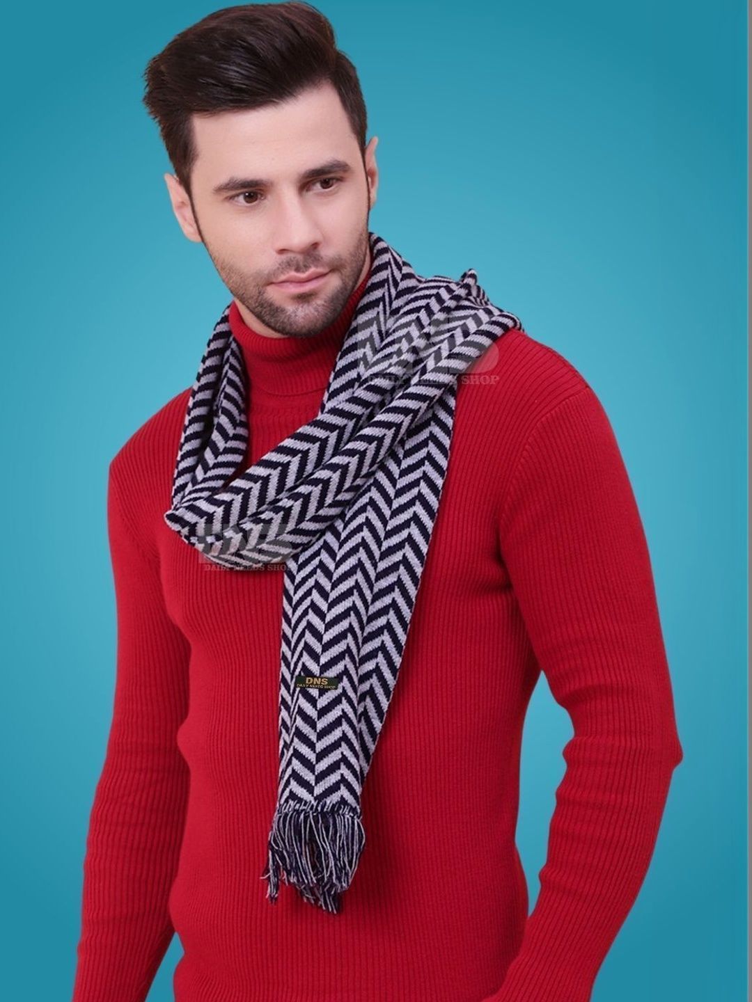 Daily Needs Shop Men Patterned Merino Wool Mufflers-picture-43