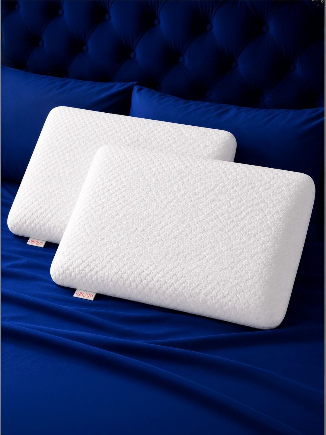 Orchid Pillows White Set of 4 Fibre Filled Cotton Breathable Sleep Pillow-image-24