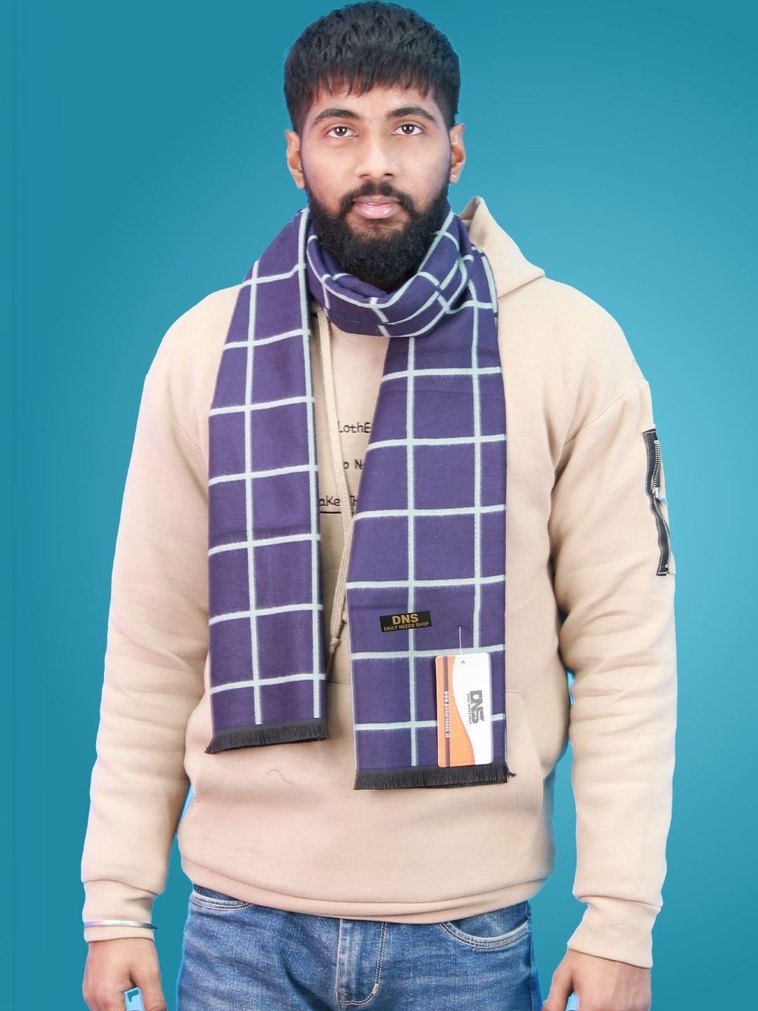 Daily Needs Shop Men Checked Merino Wool Mufflers-picture-36