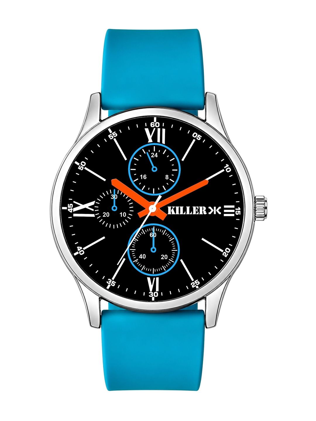 Killer Men Dial & Straps Analogue Multi Function Watch 1026 Black Dial Designer Style-image-22