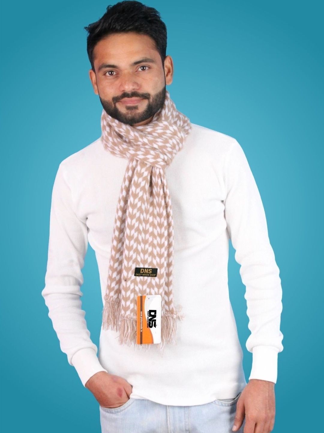 Daily Needs Shop Men Patterned Merino Wool Mufflers-picture-37