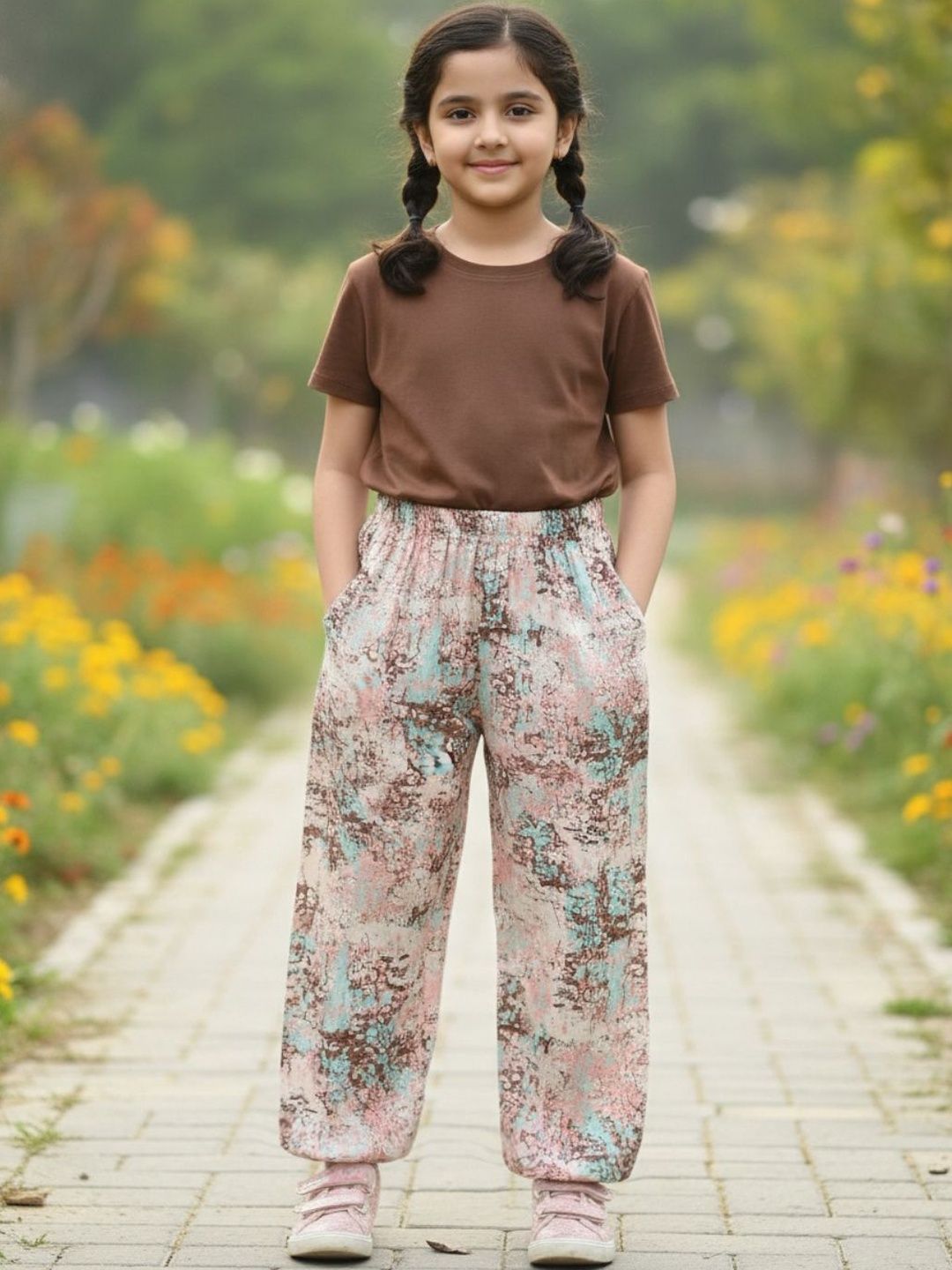 V-Mart Girls Printed Palazzos-picture-32