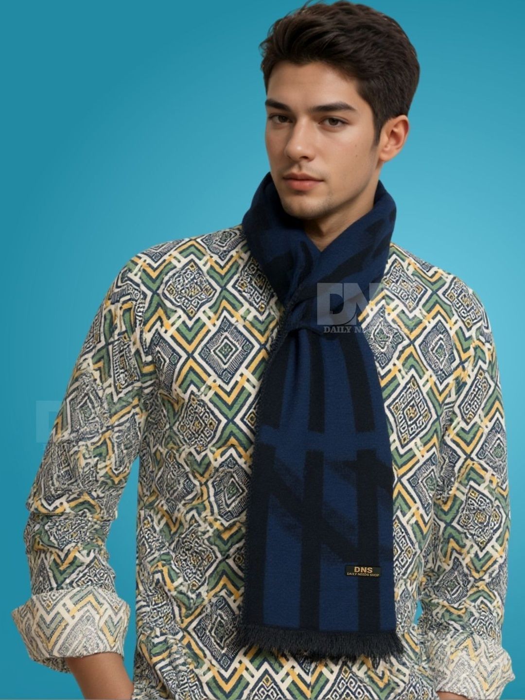 Daily Needs Shop Men Patterned Merino Wool Mufflers-picture-21