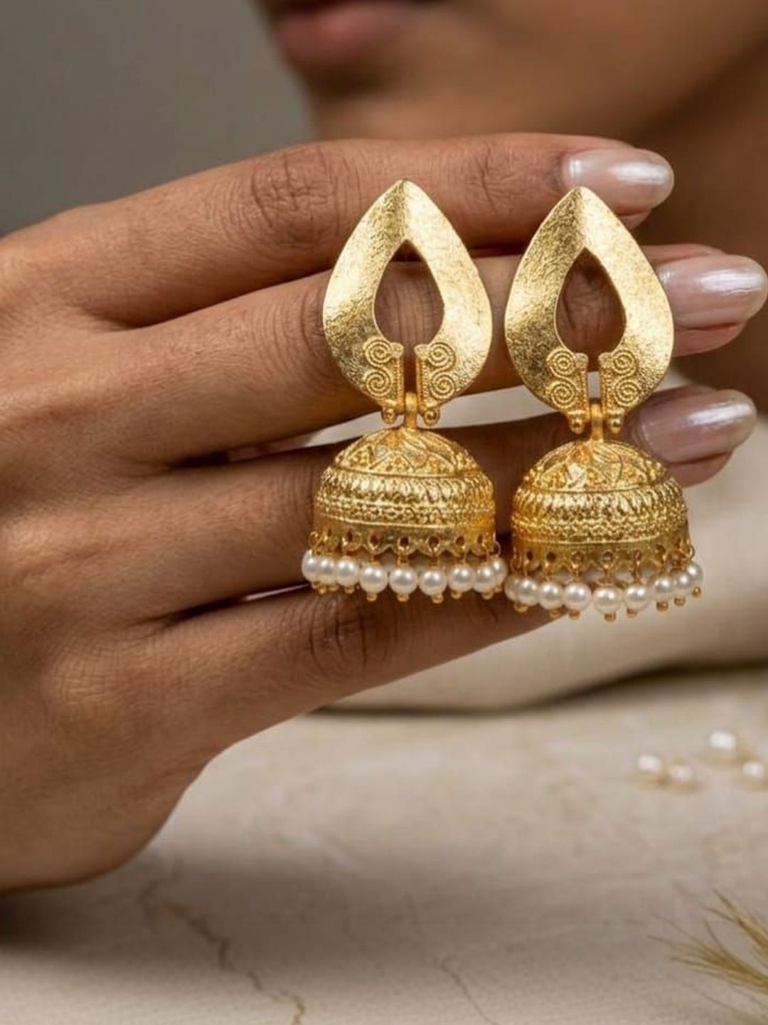 Glory Jewels Teardrop Shaped Jhumkas Earrings-picture-29