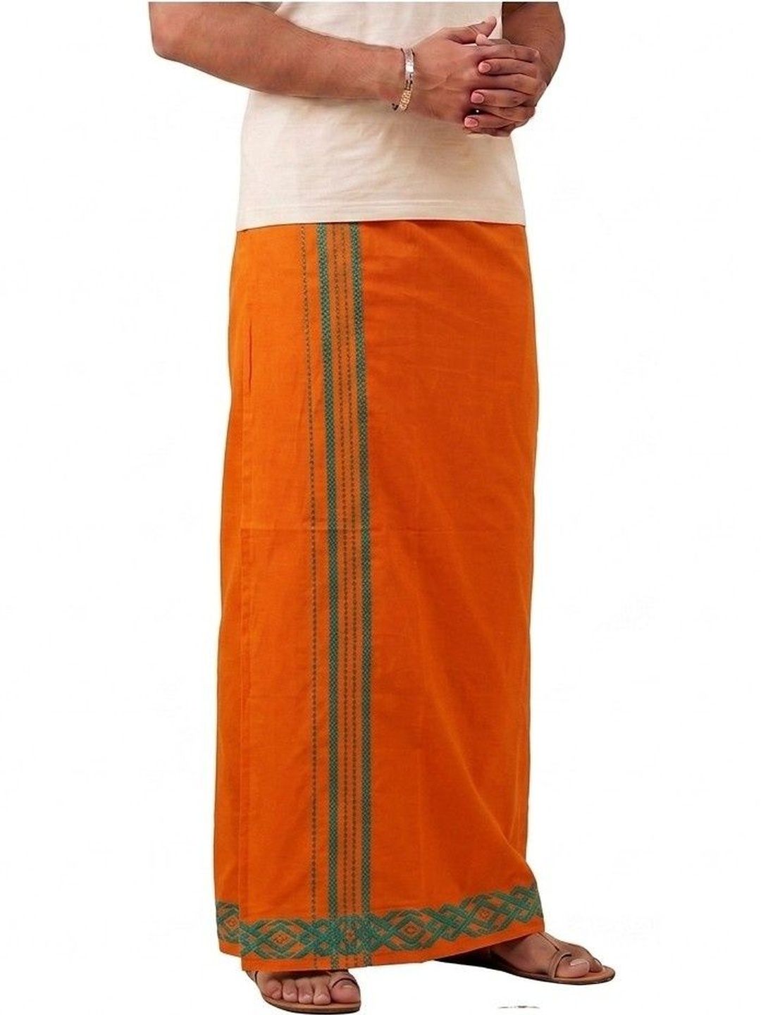 Hornbill Enterprises Men Embroidered Cotton Dhoti Dhotis-picture-34