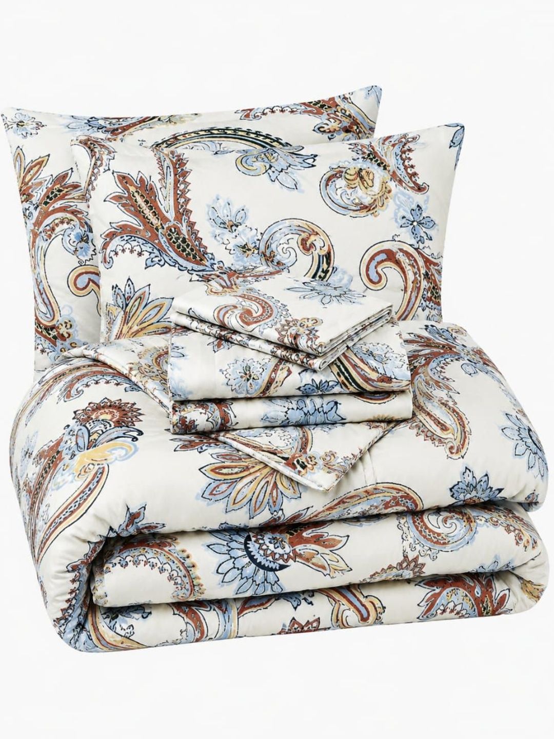 Comfowell Blue Floral Polycotton 1 Piece Double King Fine Bedding Set-picture-12