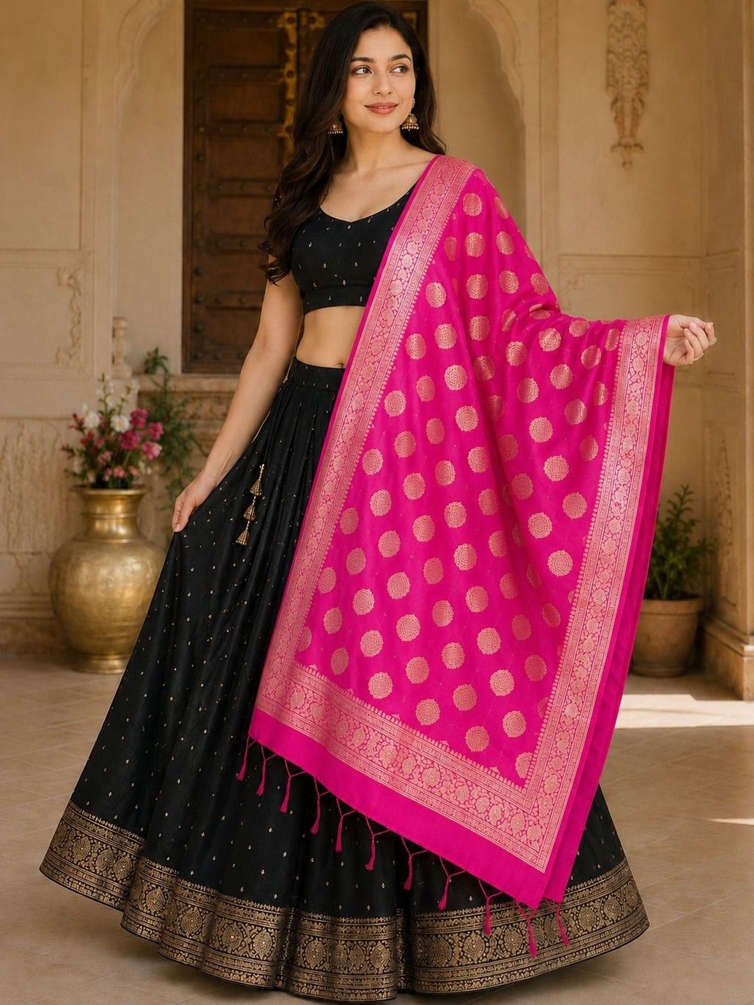 Karthav Fashion Ethnic Motifs Woven Design Dupatta with Zari-picture-19