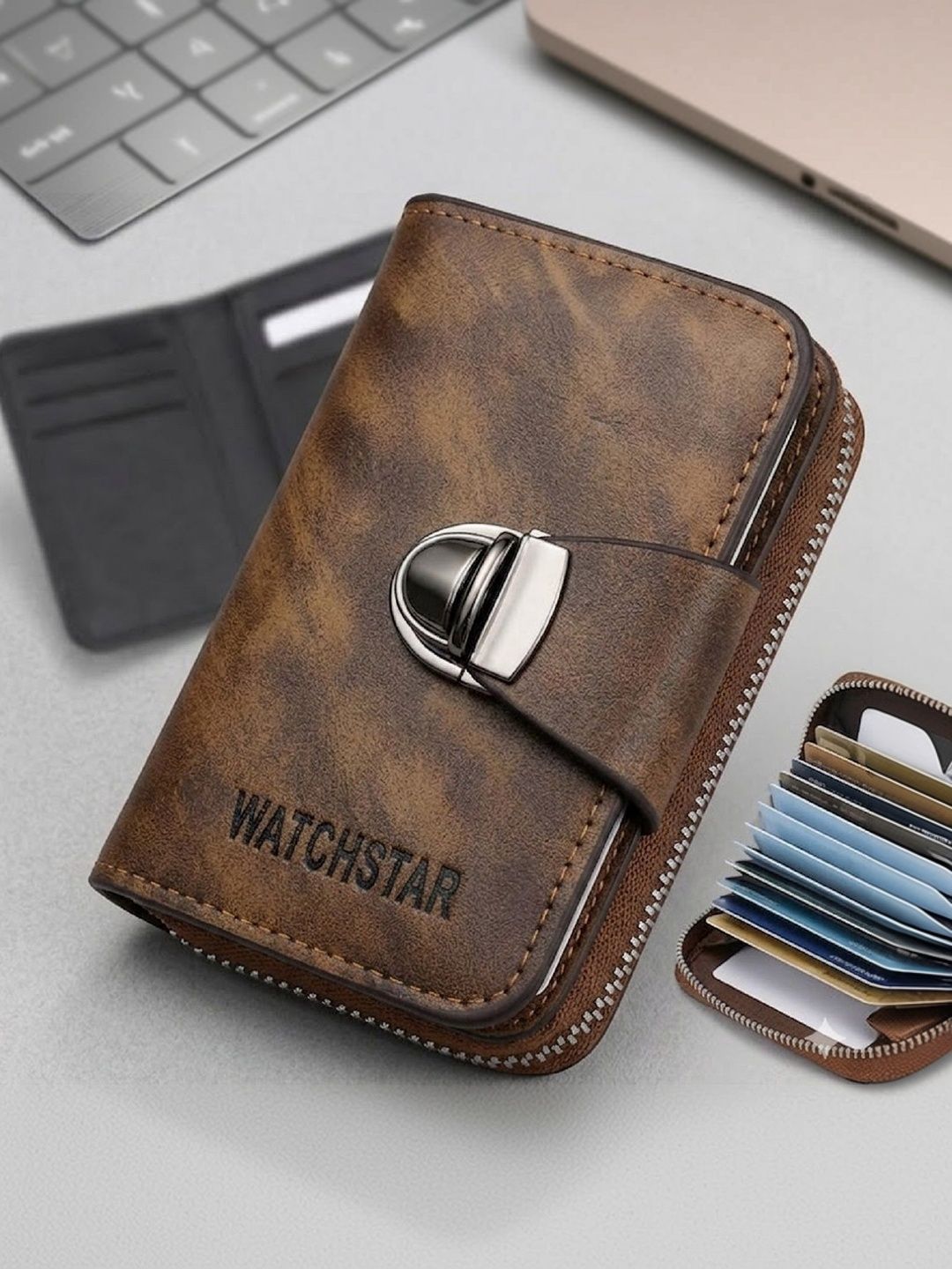 WATCHSTAR Men Textured Leather Two Fold Wallet-picture-58