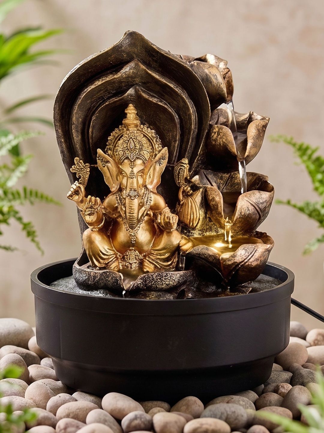 Home Centre Corsica Alpine Black Ganesha Water Fountain-image-11