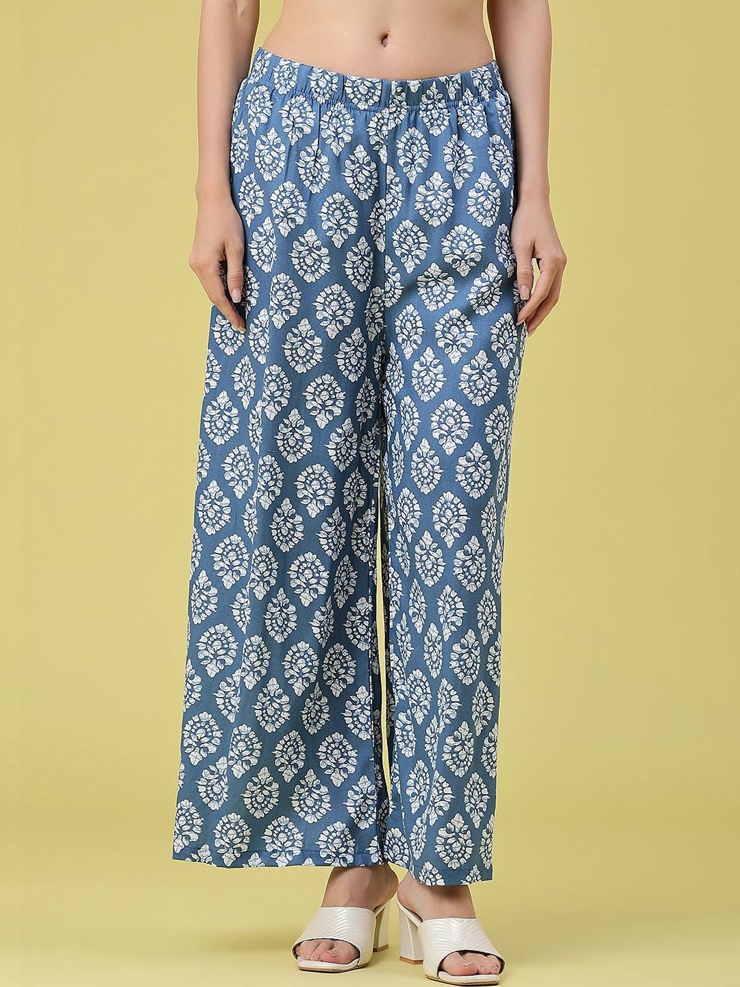 V-Mart Women Ethnic Motifs Printed Ethnic Palazzos-image-43