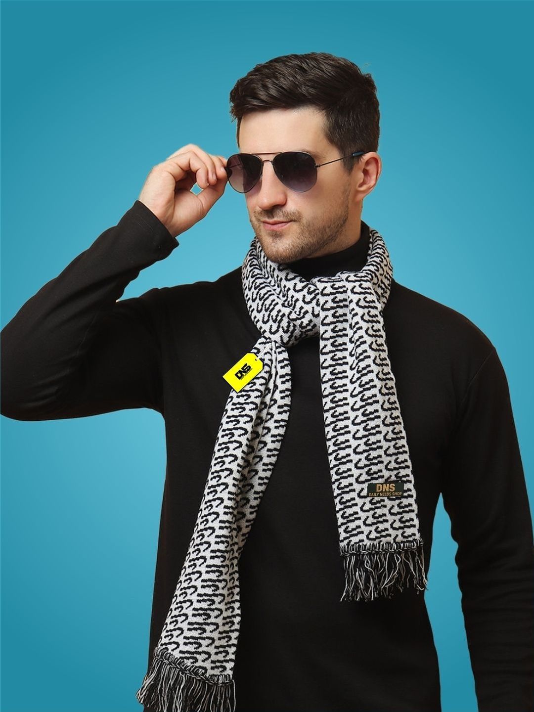 Daily Needs Shop Men Patterned Merino Wool Mufflers-picture-37