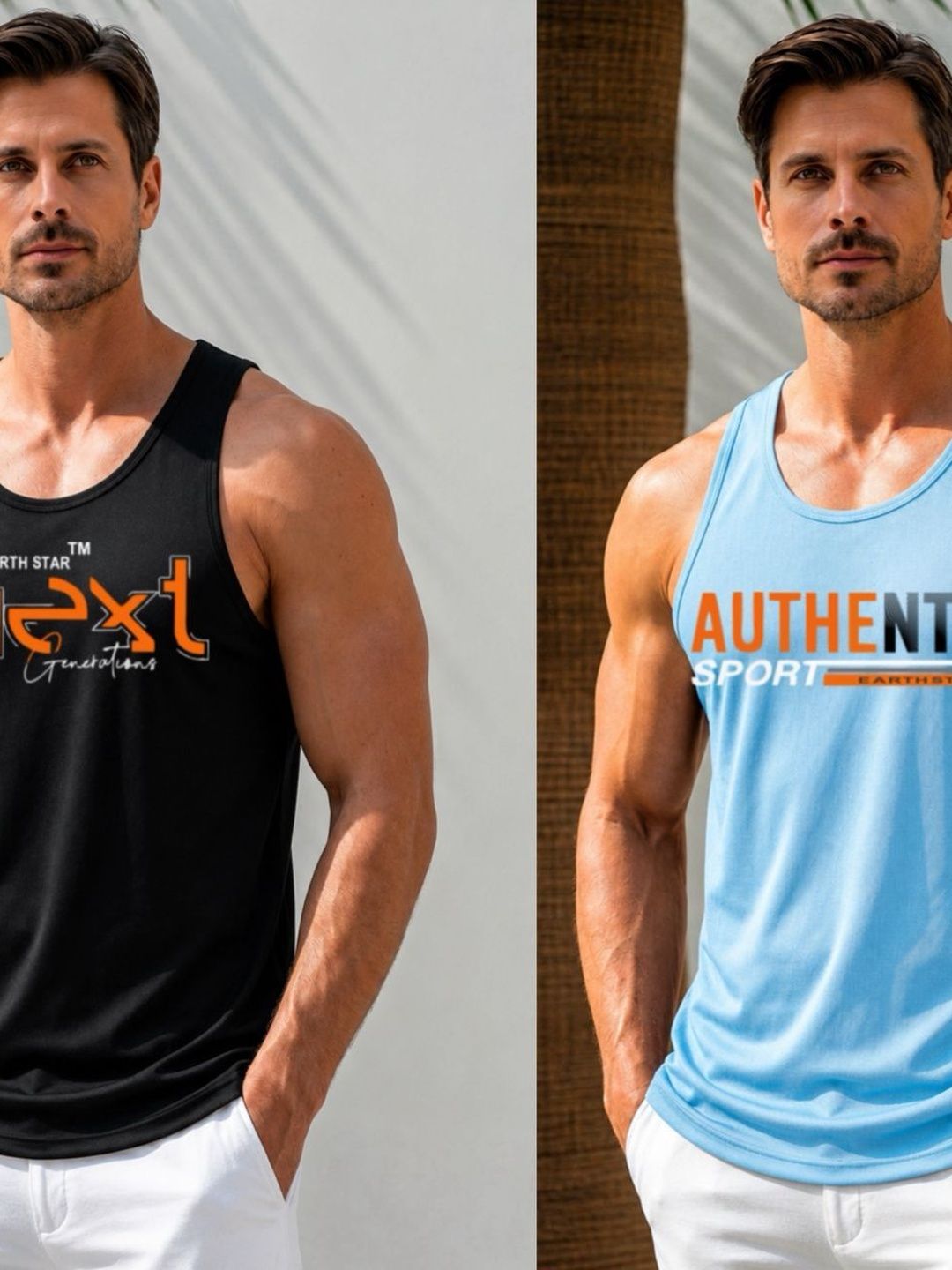 EARTH STAR Printed Cotton Gym Vest-picture-19