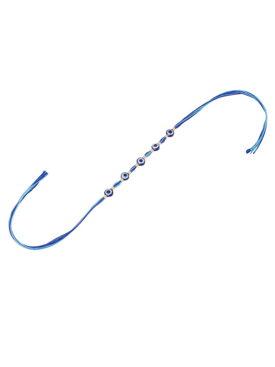 SZN Men Blue Evil Eye Thread Rakhi With Roli Chawal For Rakshabandhan-picture-53