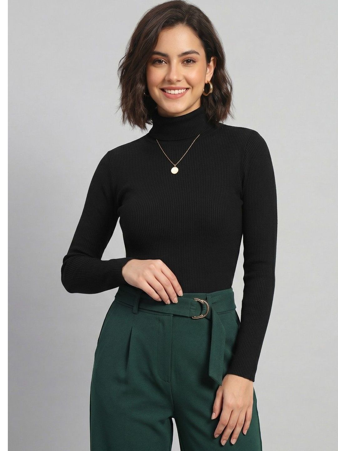 BLACK BLINK Women Ribbed Pullover-image-38