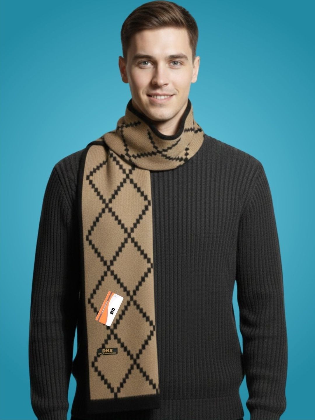 Daily Needs Shop Men Checked Merino Wool Mufflers-image-32