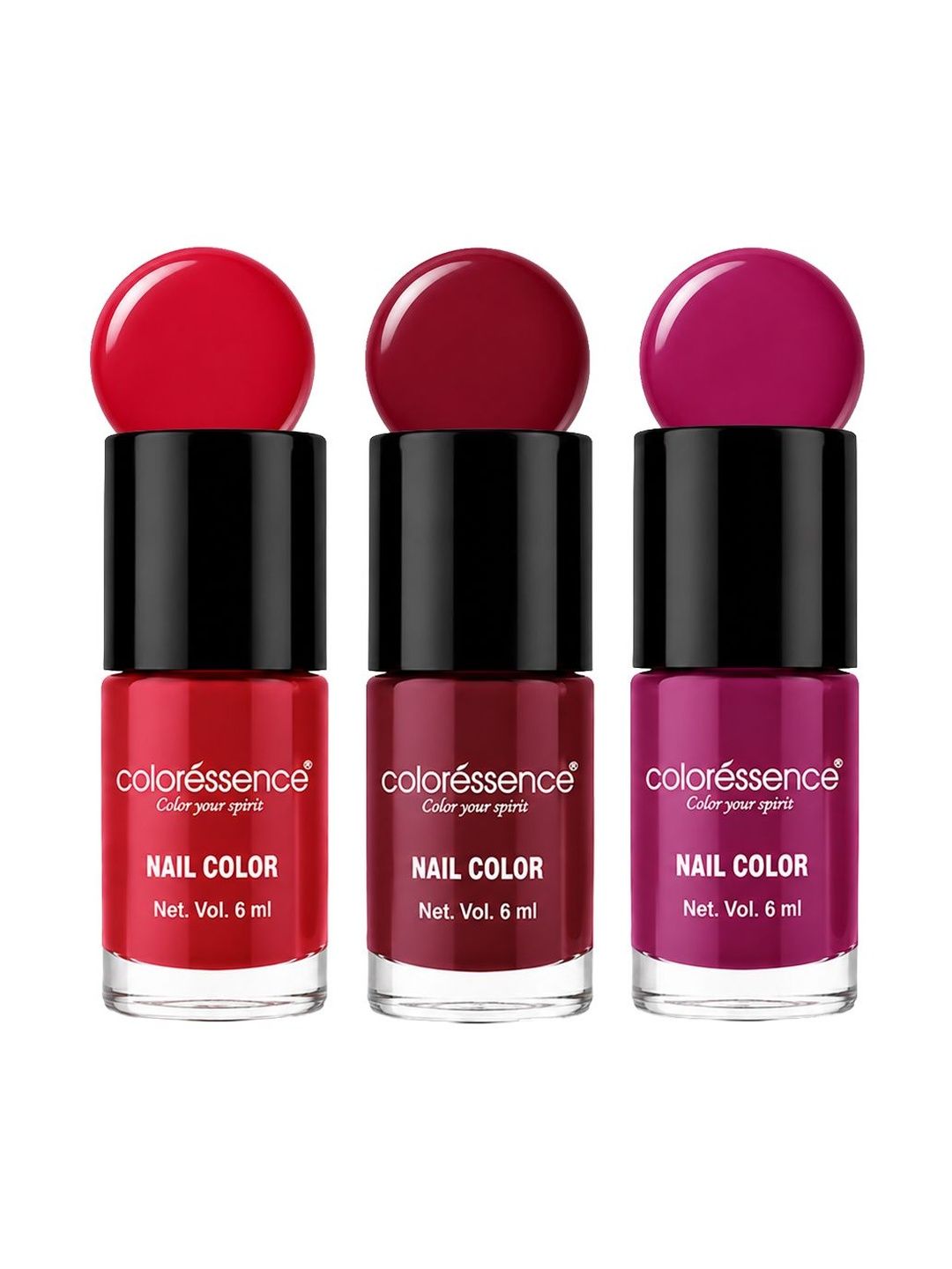 Coloressence Set Of 3 Long Lasting Nail Polish - 6 ml Each - M-158-M-161-M-163-picture-41