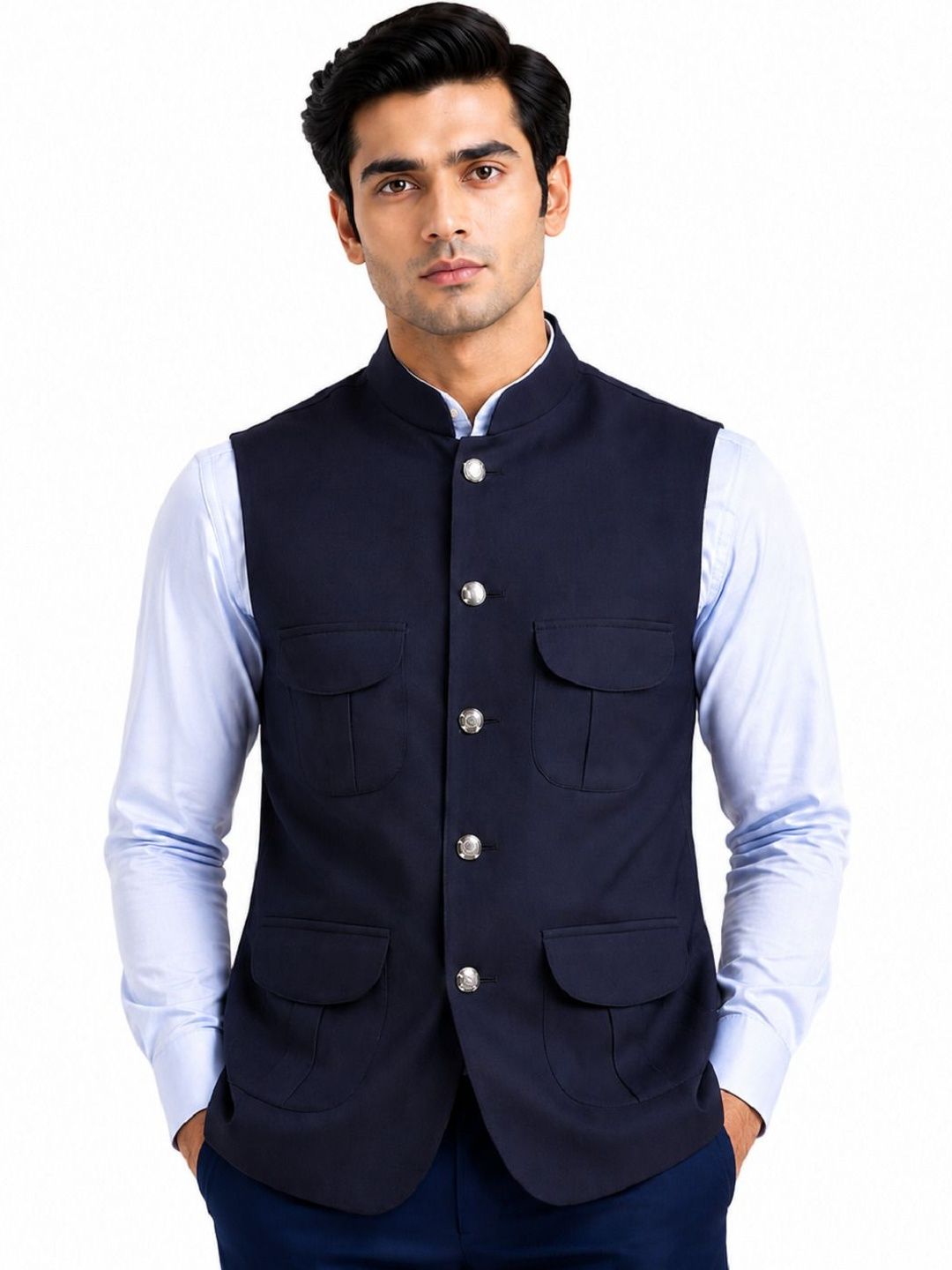 NATURE CRAFT Woven Nehru Jackets-picture-28