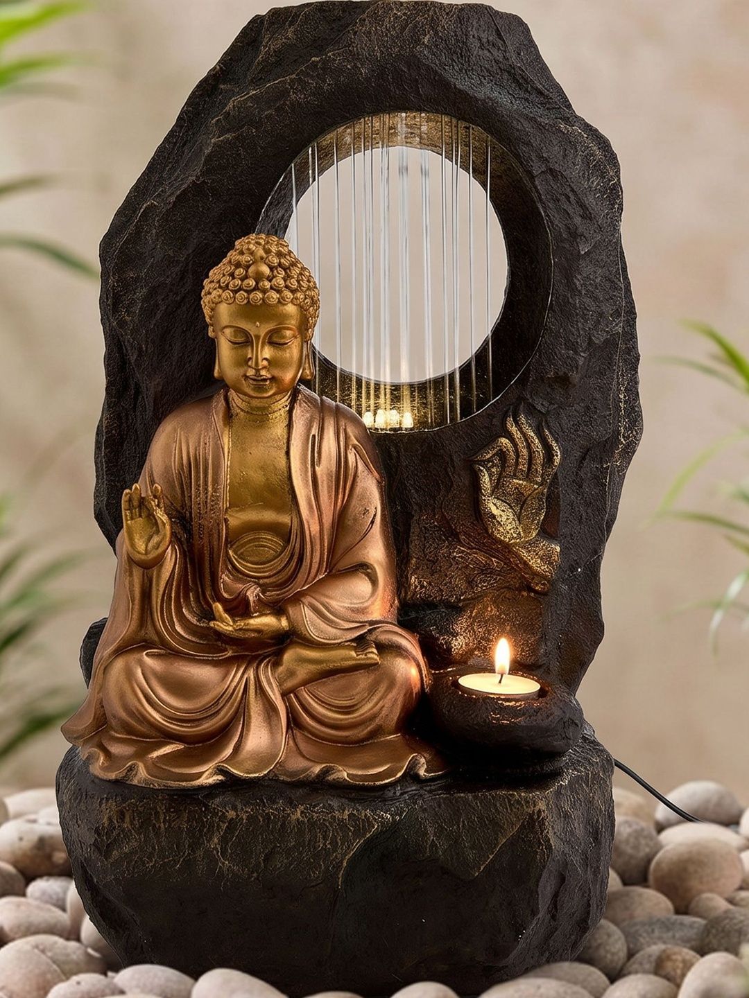 Home Centre Corsica Alpine Black Buddha Water Fountain-image-35