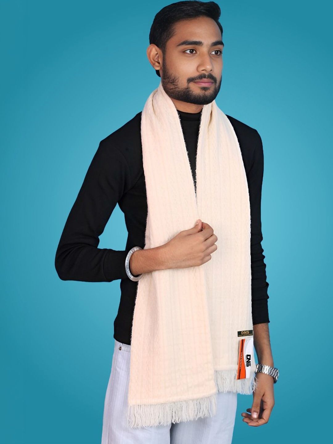 Daily Needs Shop Men Ribbed Merino Wool Mufflers-image-47