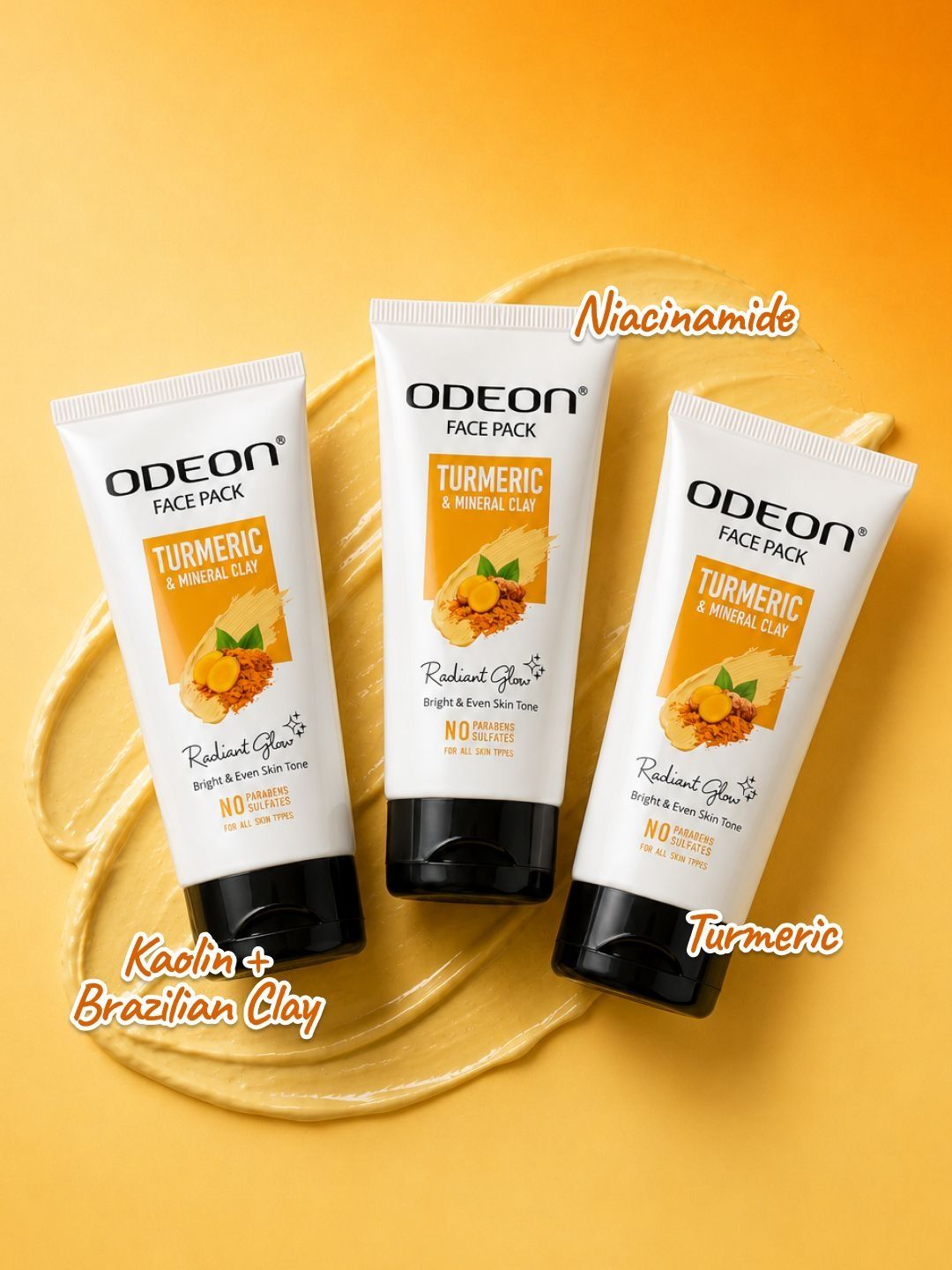 ODEON Set Of 3 Turmeric Mineral Clay Face Pack - 50 ml Each-image-21