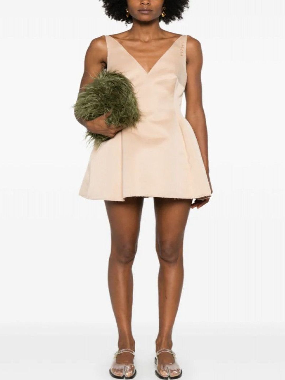 Marni Beige Duchess Satin Mini Dress-image-46