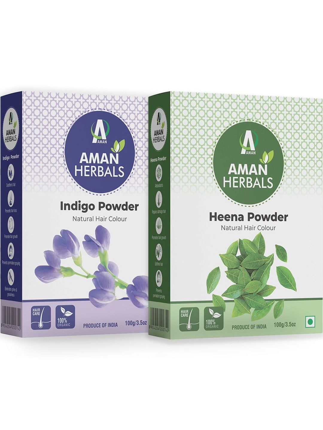 AMAN HERBALS Set Of 2 Indigo Powder & Henna Powder - 100 g Each-image-6