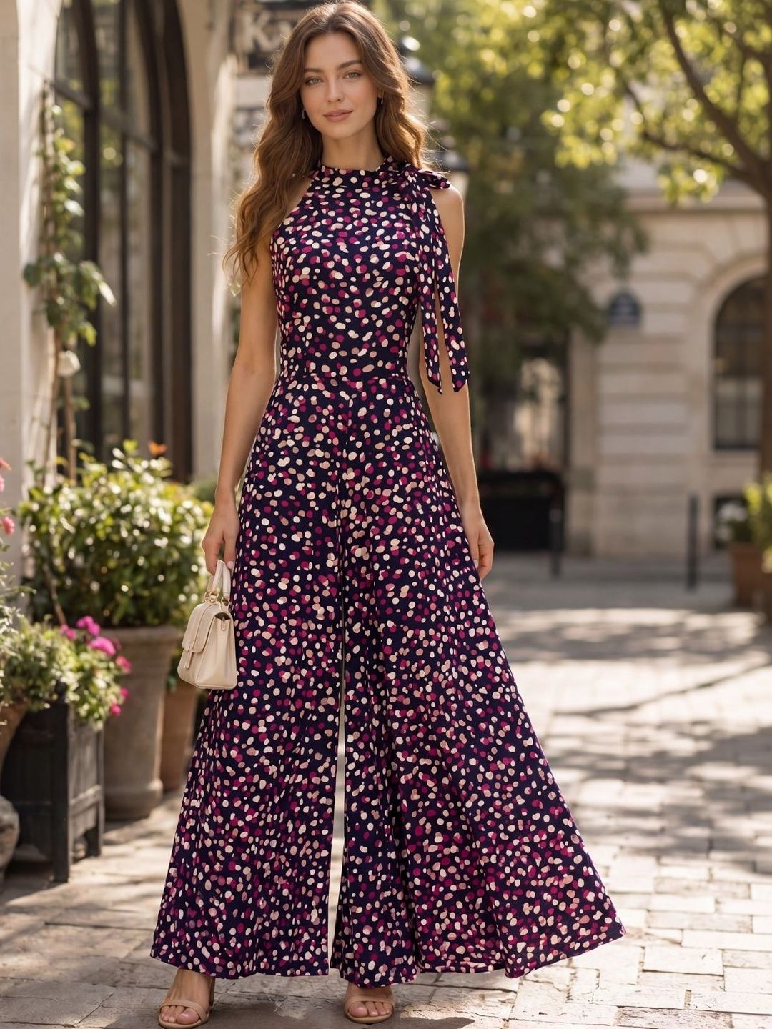 Sera Halter Neck Printed Basic Jumpsuit-picture-12