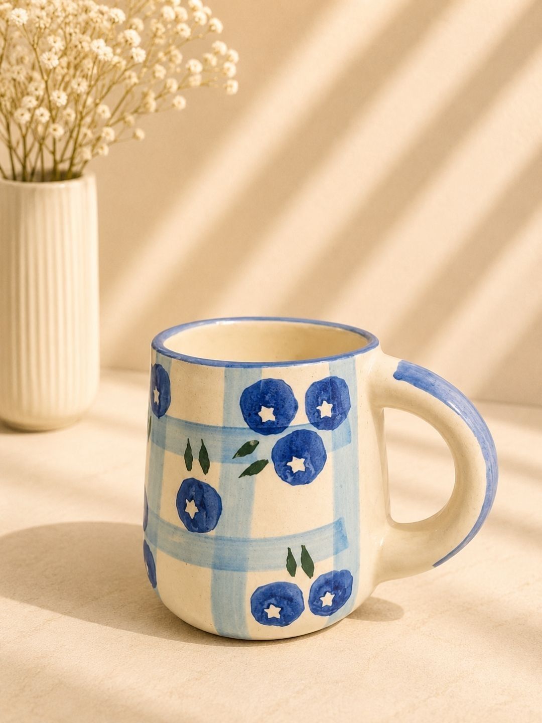 CHAAK DESIGN Multicoloured Hand Painted Printed Ceramic Glossy Mugs Set of Cups and Mugs-image-15