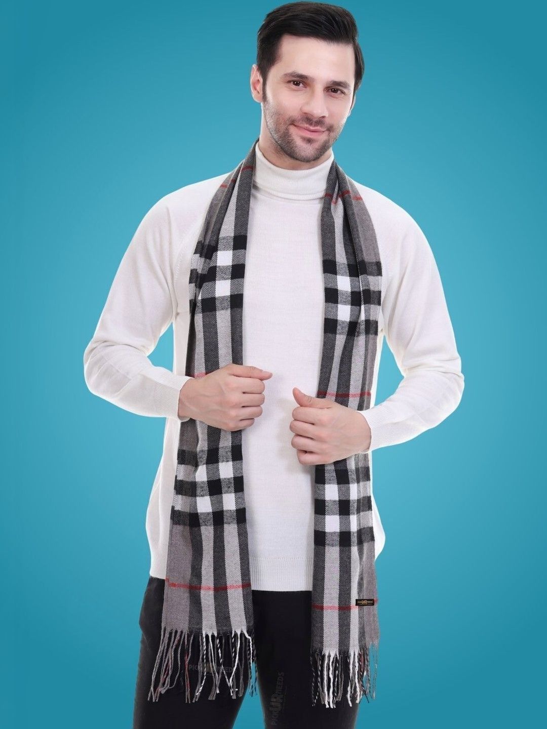 Daily Needs Shop Men Checked Merino Wool Mufflers-picture-35