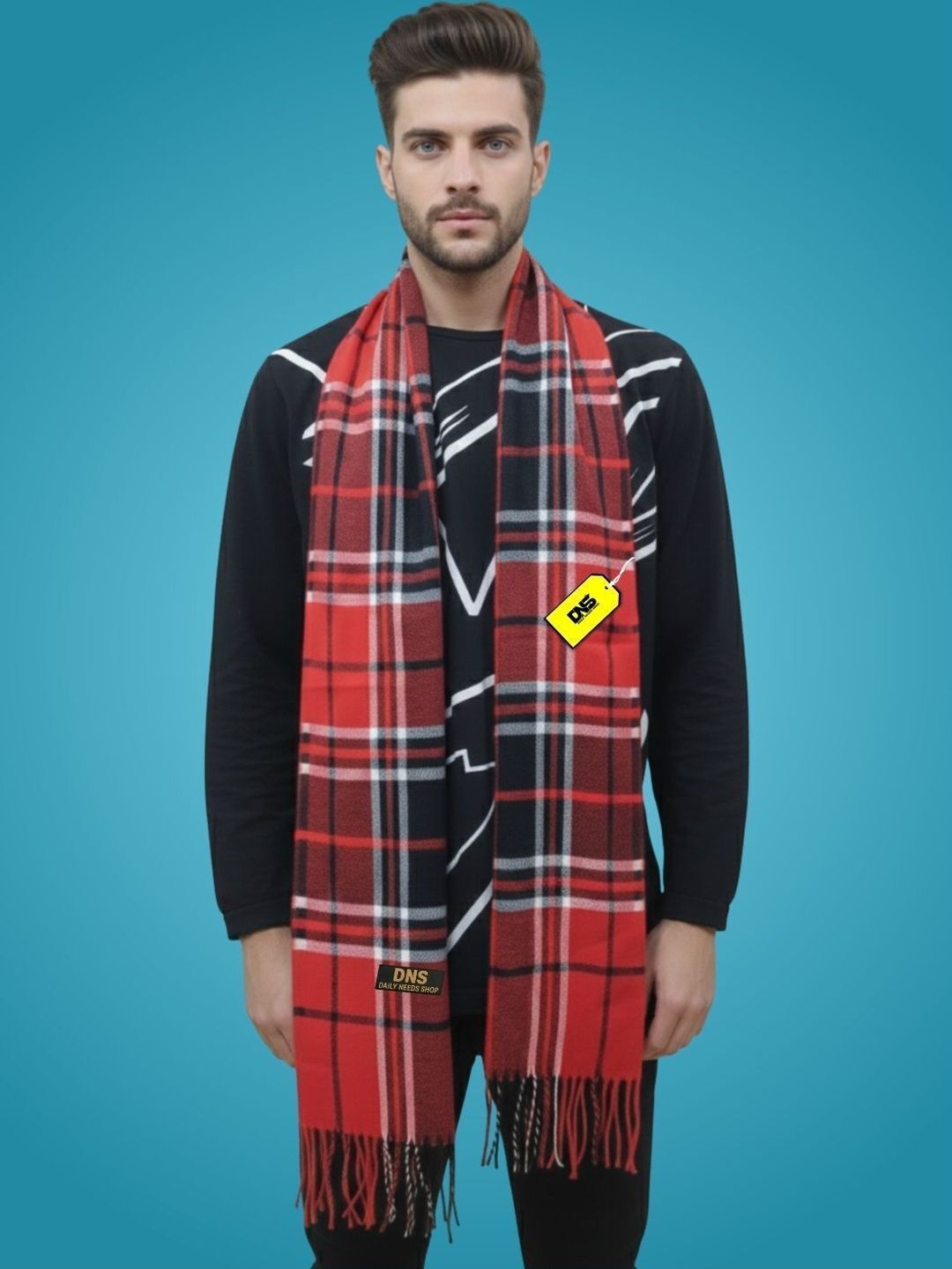 Daily Needs Shop Men Checked Merino Wool Mufflers-picture-36