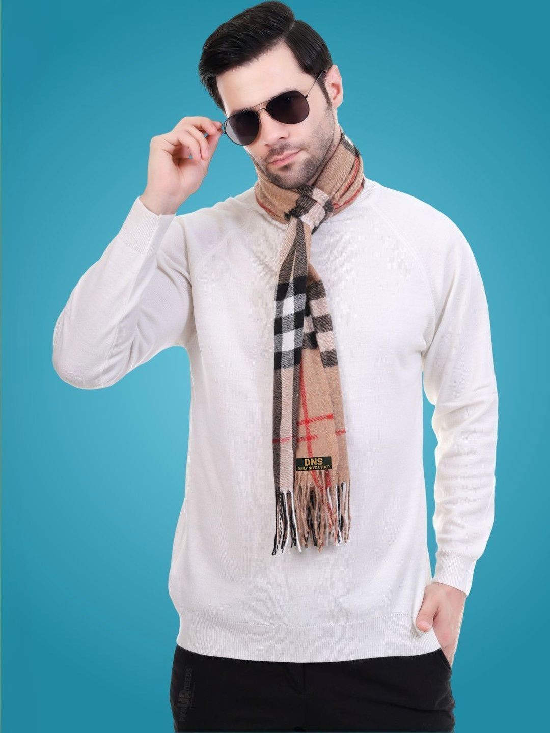 Daily Needs Shop Men Checked Merino Wool Mufflers-image-18