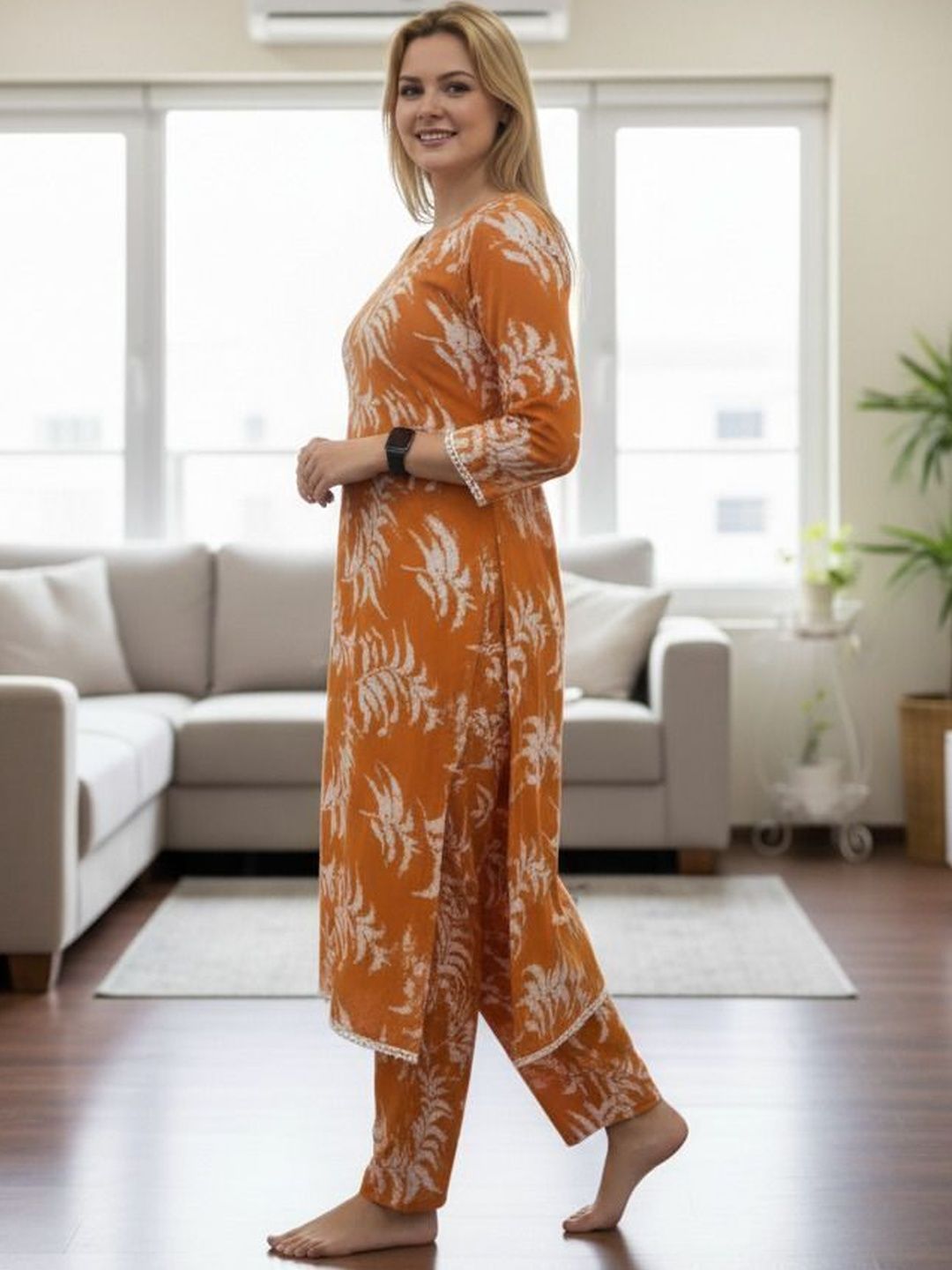 YANDZONE Women Floral Printed Regular Kurta with Trousers-picture-20