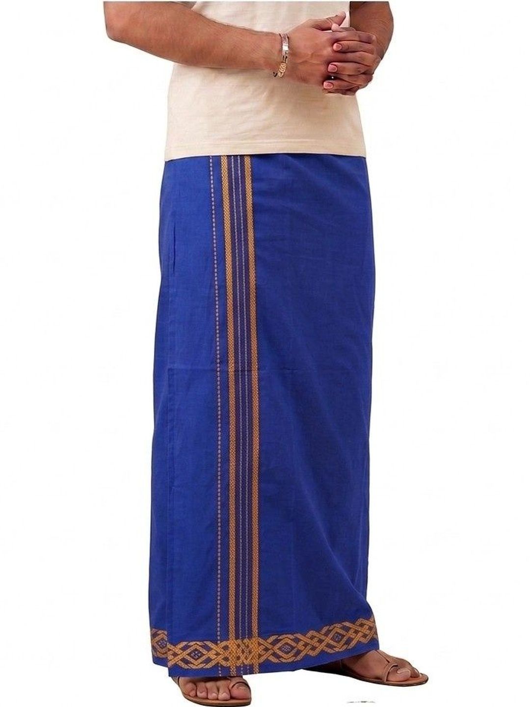 Hornbill Enterprises Men Striped Cotton Dhoti Dhotis-picture-27