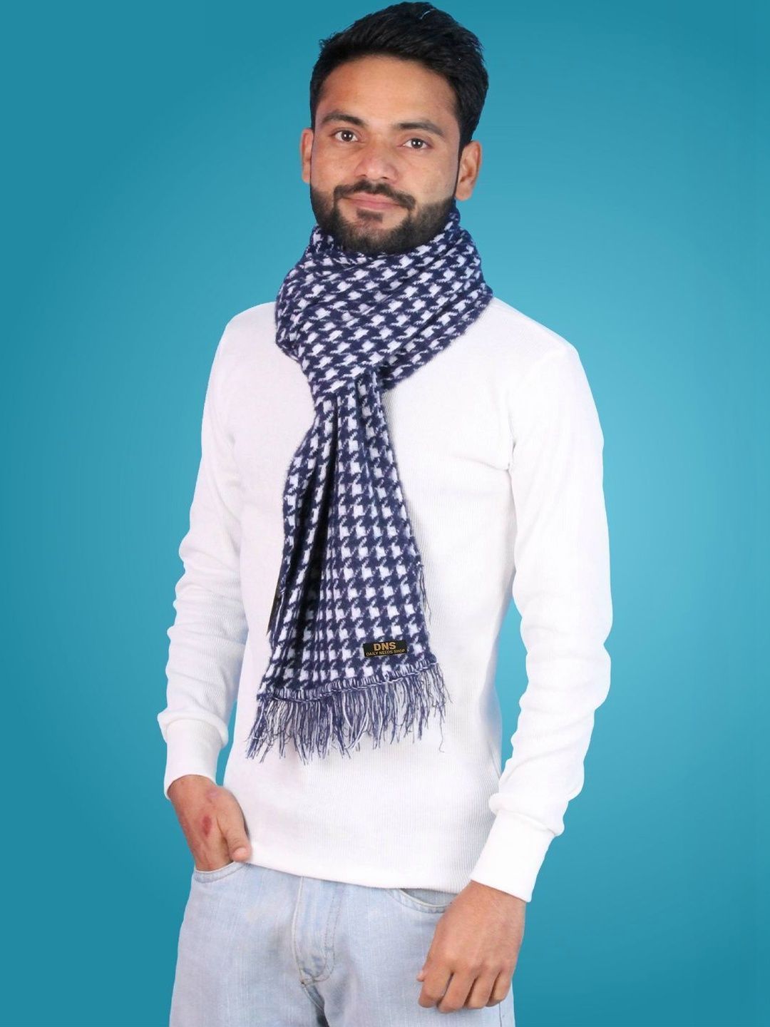 Daily Needs Shop Men Checked Merino Wool Mufflers-image-28