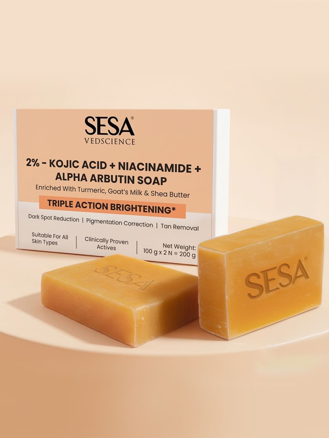 Sesa Set Of 2 2% Kojic Acid, Niacinamide Brightening Soap - 100 g Each-picture-28