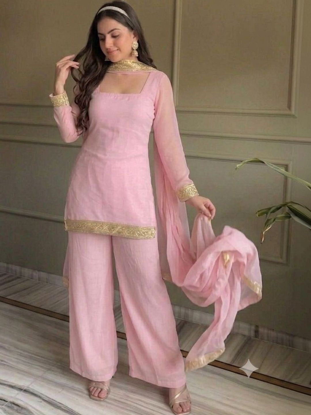 all about you Women Regular Gotta Patti Kurta with Palazzos & With Dupatta-picture-12
