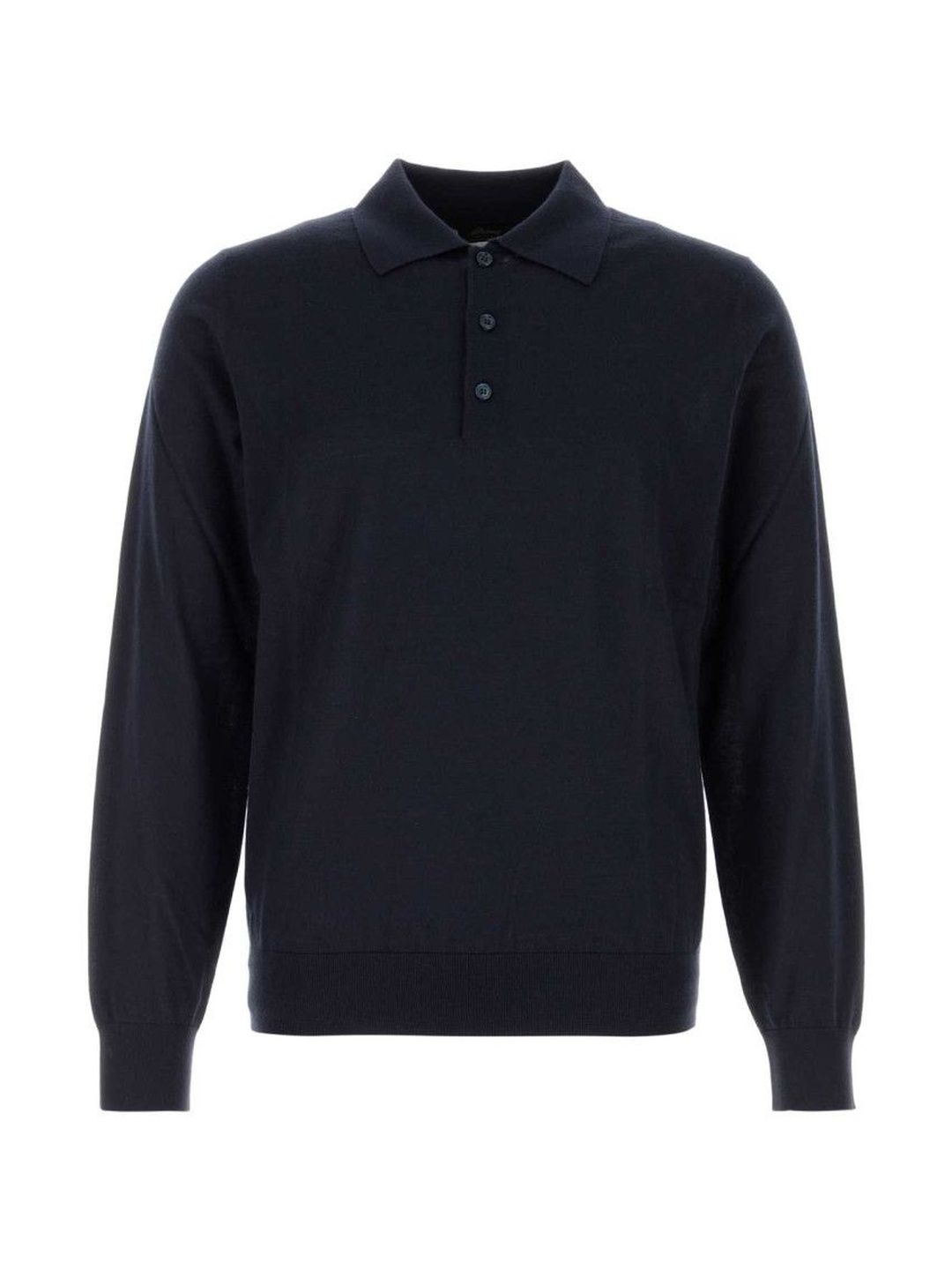 brioni Dark Blue Solid Polos-picture-29