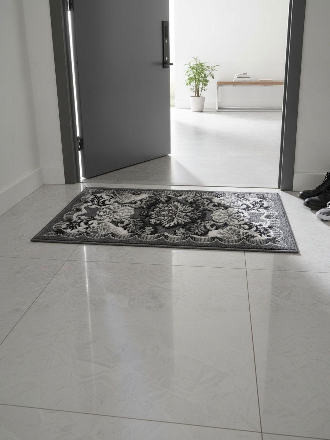 Themes Furnishings & Decor Grey Printed Doormats-image-0