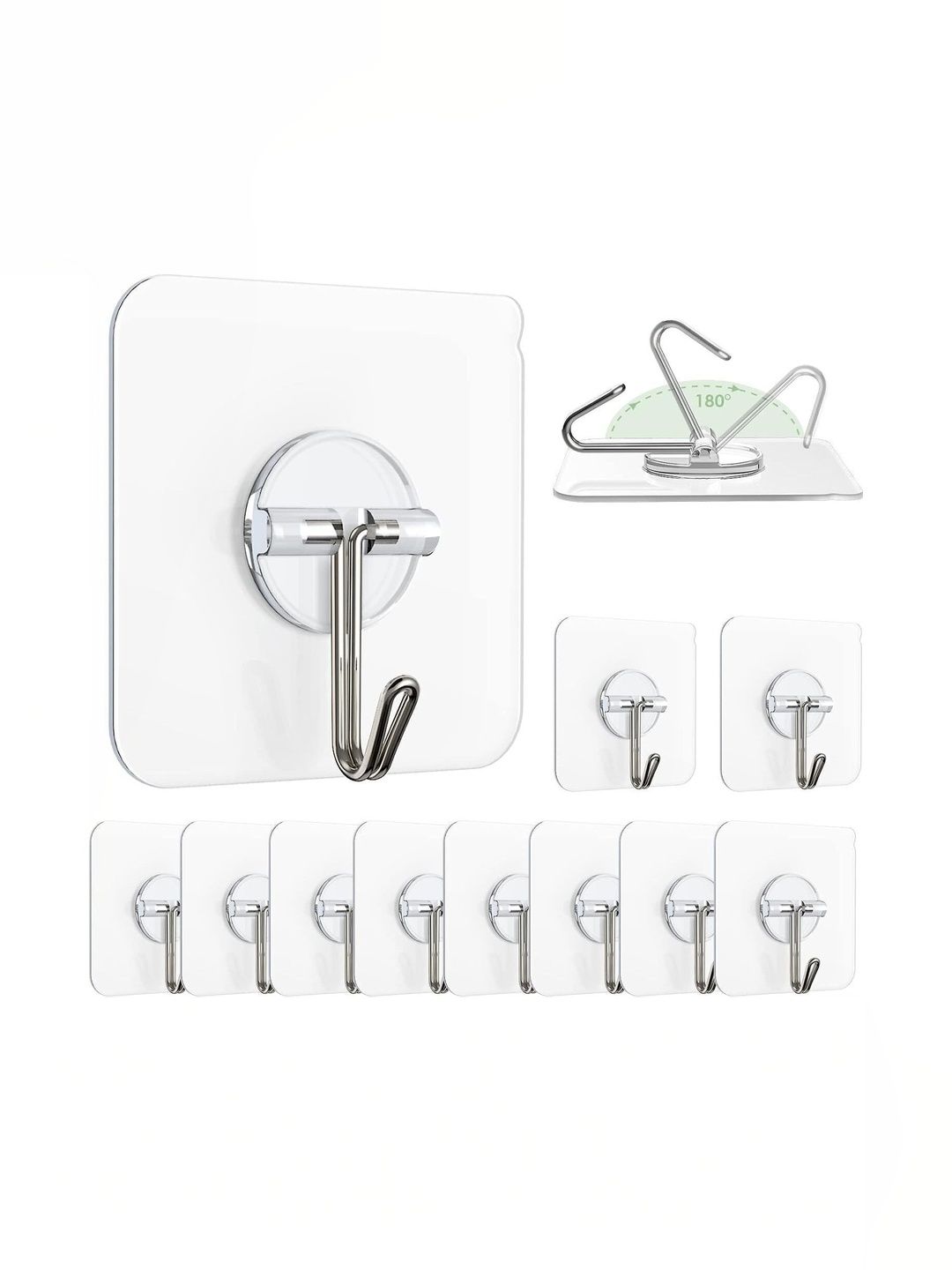REDCARP Set Of 12 Transparent Hooks & Holders-image-27