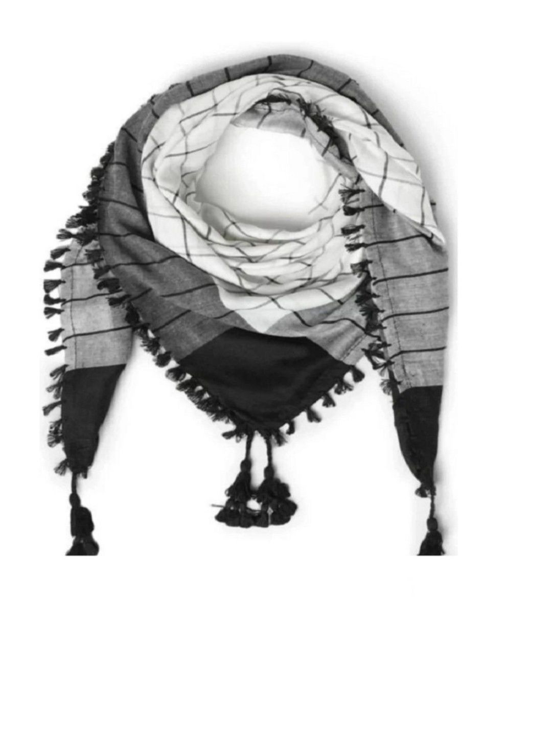 HUSSAIN HANDLOOM Unisex Checked Scarf-image-3
