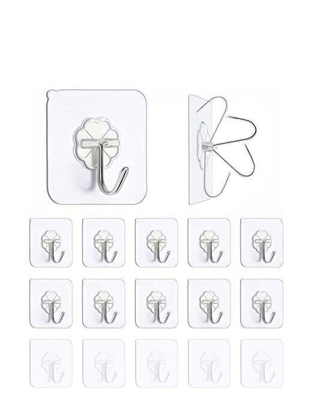 REDCARP Set Of 15 Transparent Hooks & Holders-picture-14